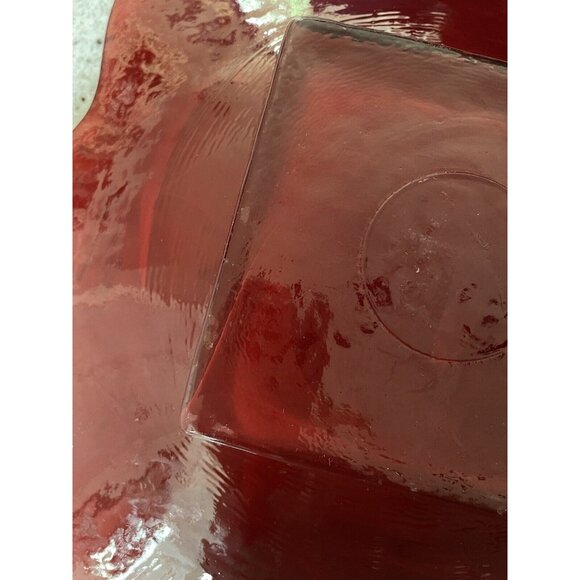 Made in Spain, Red, Recycled, Cold Painted Art Glass Coffee Table Bowl, 11.5” - Picture 6 of 11